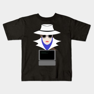 Lady White (Cauc W/Computer): A Cybersecurity Design Kids T-Shirt